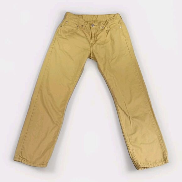 Levi's 514 Jeans Mens Size 31 X 30 Fits 30 x 28 Butter Yellow Preppy Ivy Style - Picture 1 of 16